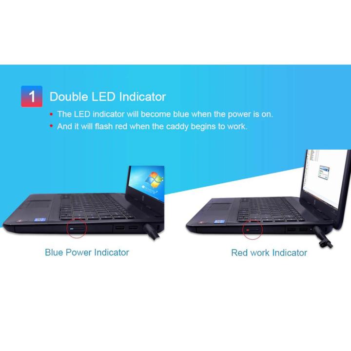Universal 2nd HDD Caddy 12.7MM SSD HDD Case Enclosure For Laptop DVD-ROM CD-ROM