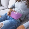 Bauer Professional Electric Hot Water Bottle ~ Soft Touch Cover, Lilac ~ Hand Warmer Pouch uk import. 