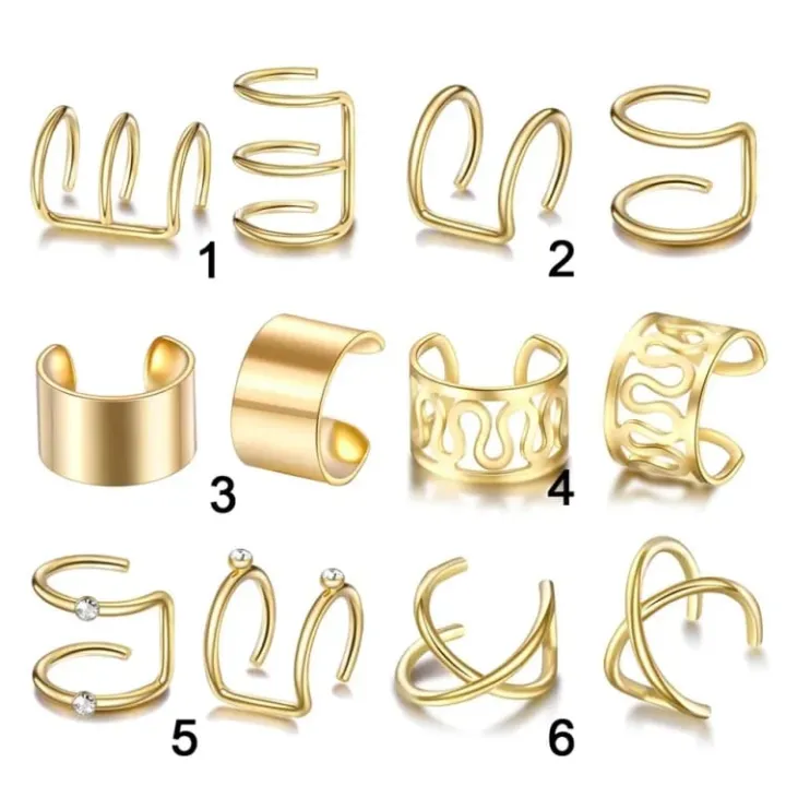 Ear%20Cuff%20Non%20Piercing%20%E2%80%93%206%20Pairs%20of%20Ear%20Clips%20Fashion%20Earring,%20Wrap%20Design%20Metal%2012pcs/Set%20Earrings%20for%20girl%20&%20woman%20-%20Image%206