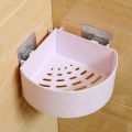 Plastic Wall Mount Triangle Shape Corner Shelf Basket Shower Caddy Rack Storage Shelves Shampoo Holder for Bathroom Kitchen. 
