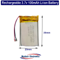 3.7v 25mAh, 100mAh, 420mAh, 450mAh, 650mAh, 800mAh, 850mAh, 1000mAh, 3000mAh, 5000mAh, 10000mAh, (Lithium) Li-ion Battery Battery for Power Ban Case or Arduino Projects and Drones. 