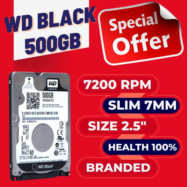 WD Black 500GB Internal Hard Disk Drive Gaming HDD Harddisk 7mm 7200 ...