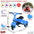 Twinkle Mini Vespa Tricycle With Lights & Music For Kids, Baba Boy & Baby Girl Balance Tri_cycle, Toddler First Beginner Cycle Child Trike Infant 3 Wheel Balance Bicycle With Detachable Pedal For Children Outdoor Indoor Ride For Children Boys & Girls. 