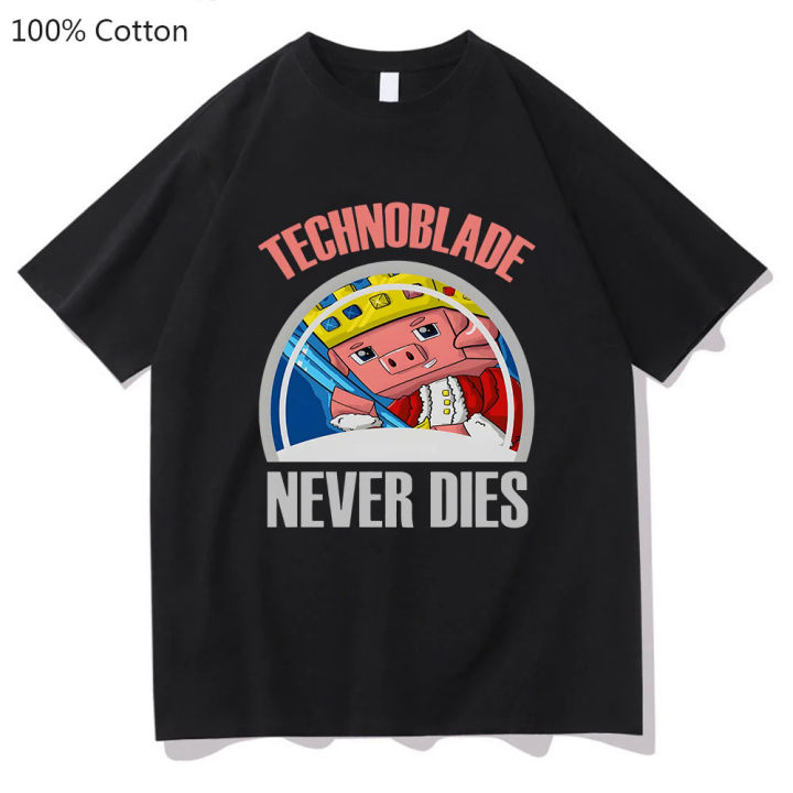 Technoblade Never Dies T-Shirt Dream Smp Hot Game Print Tshirt Women/Men Oversized Tee Shirt Kawaii Cartoon Graphic Streetwear