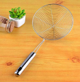 Stainless Steel Large Oil Strainer - Silver. 