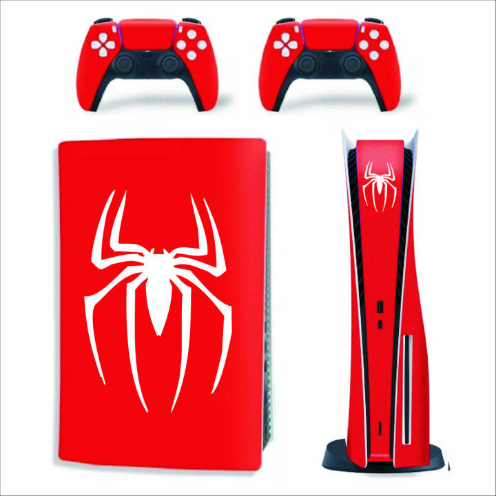 ps5 disc edition and digital edition spider skin with 2 controller skin (not silicone cover )