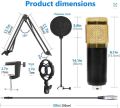 VM800 Condenser Microphone Mic Set with V8 Audio Mixer Sound Card Microphone Stand and Double Layer Pop Filter for Live Streaming Gaming Voice Recording Singing Smule Star Maker Microphone for Recording/Broadcasting/Gaming. 