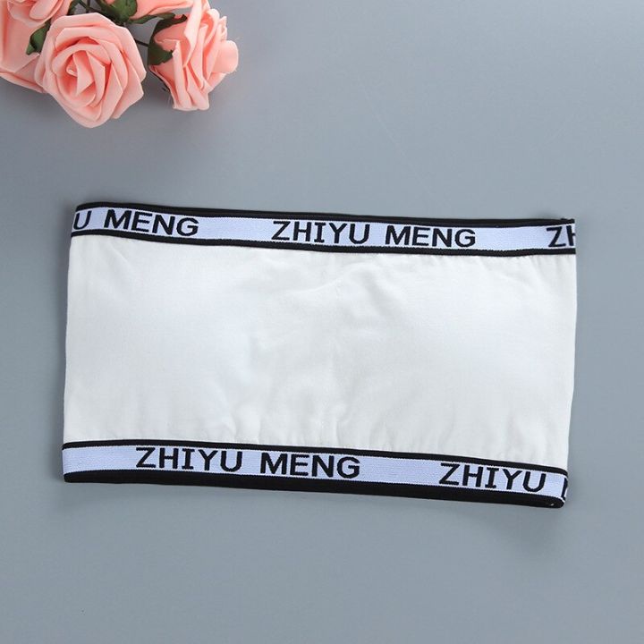 Schoolgirl Cotton Underwear Tube Top Teen Girls Strapless Hidden Bra Children Breast Wrap Detachable Chest Pad Lingerie Gift