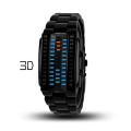 Shenzhen manufacturers wholesale LED electronic fashion personality 3D mirror neutral chain waterproof watch drop shipping. 