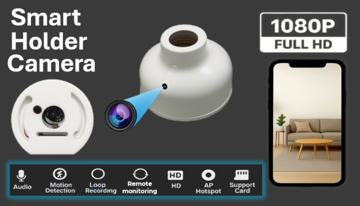 Full HD 1080p Indoor Security Camera | Smart Motion Detection Holder ...