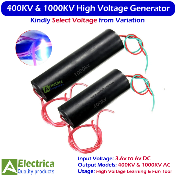 DC 3V–6V to 400KV/1000KV Super Arc High Voltage Generator Boost Step-Up Power Module for Science Experiments & DIY Projects by Electrica
