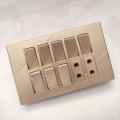 8 Switches+2 Sockets Electric China Fitting Sheet China Switch Board- ECM Metal Series. 