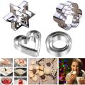 12PCS Cookie Cutters, Heart Star Circle Flower Shaped Mould Cookie Pastry Fruit Cutters, Stainless Steel Decorating Mold. 