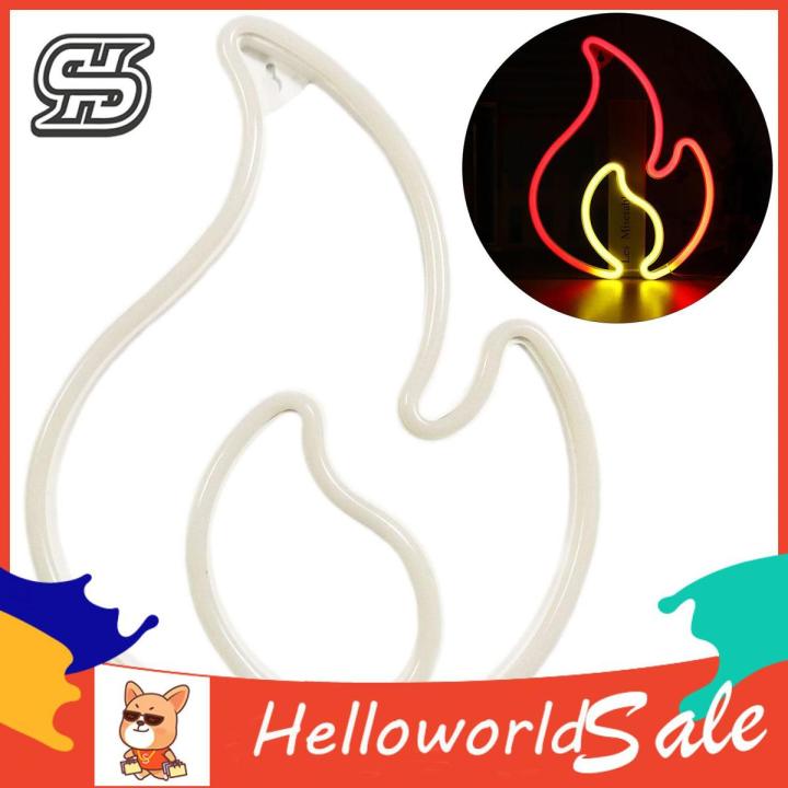 HelloWorld Neon Light Non-Glaring Flame LED Light Sign Wall Hanging Decoration