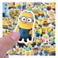 50pcs/Pack Cute Cartoon Minions Stickers Despicable Me  Waterproof Skateboard Luggage Guitar Laptop Funny Graffiti Sticker Kid Classic Toy. 