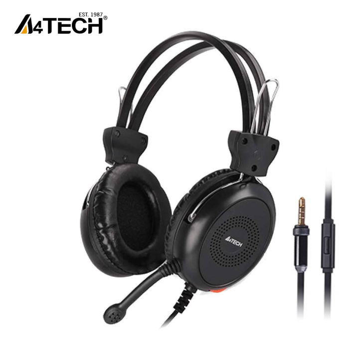 A4Tech HS-30i Headphones - ComfortFit Stereo Headset - 3.5mm - For Mobile/ PC/ Laptop/ PS4 - Black