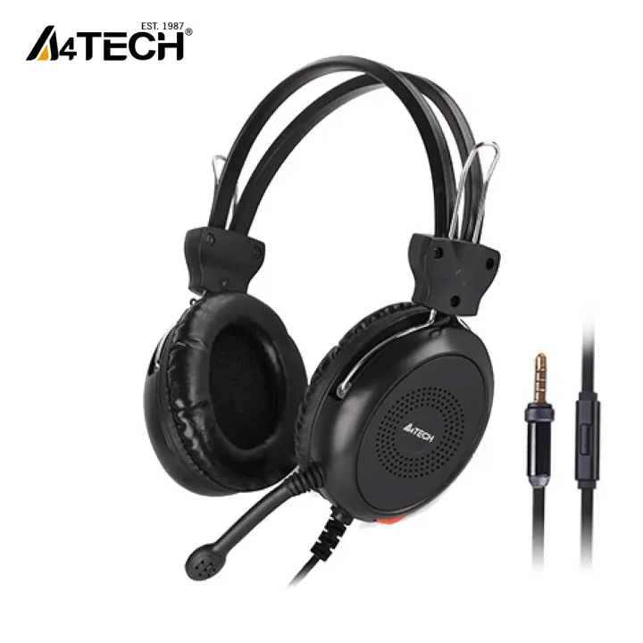 A4Tech HS-30i Headphones - ComfortFit Stereo Headset - 3.5mm - For Mobile/ PC/ Laptop/ PS4 - Black