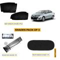 TOYOTA YARIS COMPLETE SHADES FOR CAR PACK OF 3 ,SIDES WINDOW SHADES 4PCS ,REAR WINDOW SHADE 1PC, WINDSCREEN SILVER SUN SHADE 1PC. 