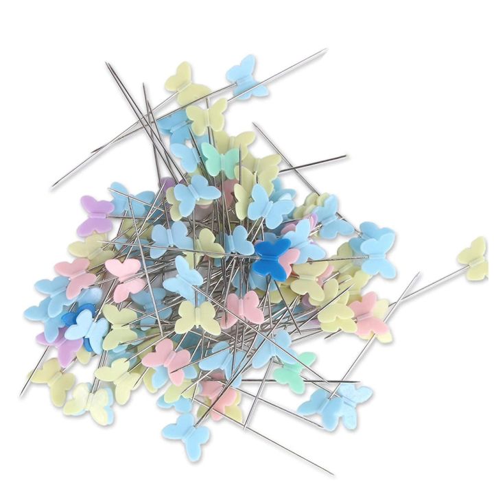 200 Pcs 2 Inch Sewing Pins Flat Head Straight Pins Butterfly Head ...