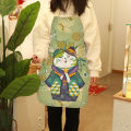 Cooking Bib Breathable Decorative Animal Pattern Kitchen Long Chef Bib. 