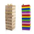 52 Pieces Jenga Wooden Number and Multicolor Blocks for Kids Game with 1 and 4 Dice Stacking Tumbling Tower Multicolor. 