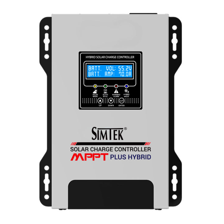 Simtek Mppt Plus Hybrid Solar Charge Controller 170v Voc 70amp 48v Fully Automatic With Dual Lcd & Led Display - 1 Year Warranty