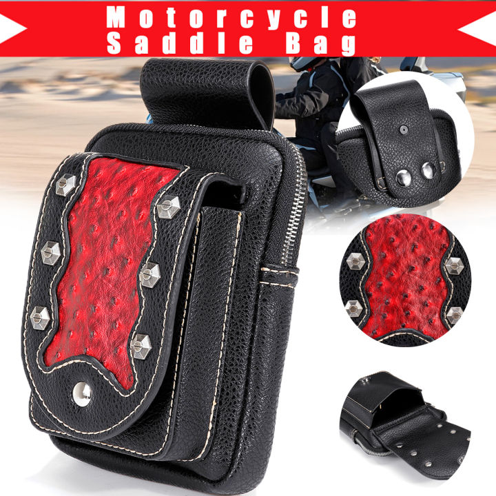 motors orcycle Universal PU Leather For your motorcycle Saddle Bag Side Pouch Luggage Bicycle Tool