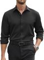 Mens Stretch Dress Shirts Long Sleeve Button Down Shirt Regular Fit Formal Business Shirts. 