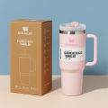 Pink Stanley Tumbler Cup 40oz 1200ml | Stainless Steel Vacuum Insulated Tumbler Mugs with Straw. 