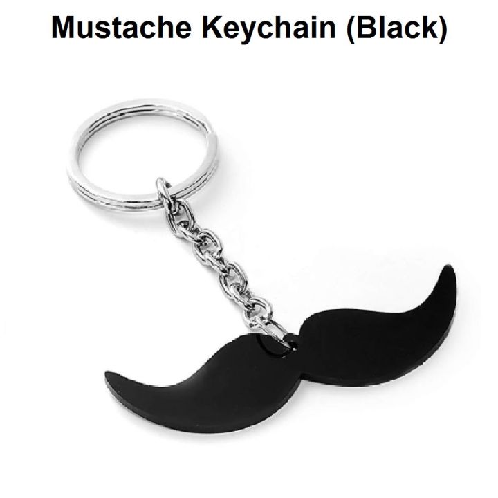 Keychain - Mustache Keychain (Black Mustache) | Best Quality Mustache Keychain Key Ring Beard Key Chain Key Holder | Plastic Material