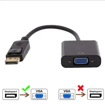 Displayport Dp to Vga Adapter Cable Male to Female Converter