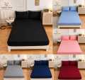 Jersey Fitted Bed Sheet With Pillow Covers. 