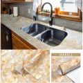 60 X 200Cm Marble Pattern Water-resistant Moistureproof Removable Self Adhesive Wallpaper Peel & Stick PVC Wall Stickers for Living Room Bathroom Kitchen Countertop. 