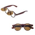 New Classic Steampunk Goth Glasses Goggles Round Flip Up Sunglasses Retro Vintage Fashion Accessories Trend Round Eyeglass. 