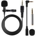 Clip on Microphone, Gyvazla 3.5mm Lavalier Lapel Omnidirectional Condenser Microphone for Phone & A. 