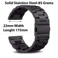 22mm Stainless Steel Loop Band (Solid-80-85 grams) Chain Strap for Samsung Galaxy Watch 3 45mm / 46mm & other watches with Pins 22mm. 