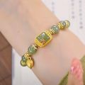 New Chinese Sugar Cubes Lotus Double Layer Bracelet Cat Bracelet Women's Senior Temperament Beaded Gift Hand Jewelry Wholesale. 
