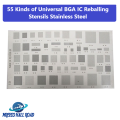 55 Kinds of Universal BGA Reballing Stencils IC Reballing Stencil Direct Heat Template for Mobile Phone Reballing Repair 55 in 1. 