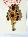 Royal Multicolor Kundan Saree Pin Brooch – Elegant Ethnic Zircon Hijab Pin Fashion Jewelry. 