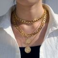 Zovoli Punk Big Link Chain Necklaces Choker For Steampunk Multi Layered Star Lock Pendant Necklace Statement Jewelry. 