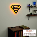 3D Superman Wall Lamp - Gaming Decor - Aesthetic room decor - Color Black. 