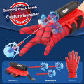 Spiderman Web Launcher Toy for Kids – Silly String Spider Role-Play Set, Hero Glove with Wrist Launcher, Kids Plastic Cosplay Glove Inspired by Hero Movie – Without Glove ( 1 Set ). 