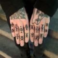 Finger Tattoo Stickers Letter Small Pattern Waterproof Personality Cool Tattoos Men Black Hand Back Temporary Tattoo Women. 