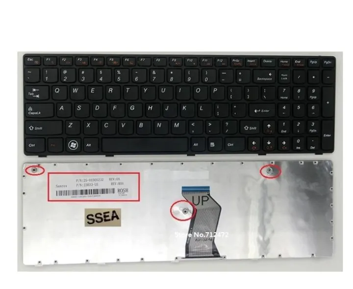 Laptop%20Notebook%20Keyboard%20Lenovo%20IdeaPad%20G570%20%20Series%20%20%20P/N%20%20PK130E43A00%20%20%E2%80%93%20%20Black%20-%20Image%203