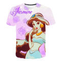 Disney Jasmine Princess 3D Print Kid Lovely T-shirt Summer Children Cartoon Jasmine T-shirts Funny Boys Girls 1-14YClothing. 