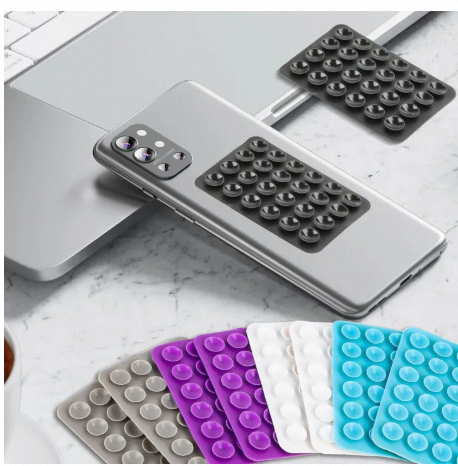 Silicone Suction Pad Phone Holder Self-Adhesive Rubber Mat Double Sided Suction Cup Adhesive Rubber Suction Mobile Holder Silicone Suction Phone Case Mobile Suction Holder Pad Anti-slip Mount Phone Cover Self-Adhesive Rubber Mat for All Mobile Devices