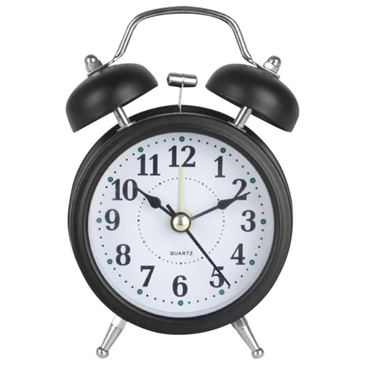 3 inch Twin Bell Alarm Clock Metal Frame 3D Dial with Backlight Night Light Desk Table Clock for Home Office