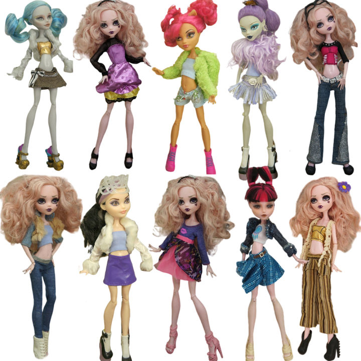 NK Mix Doll Clothes for Monster High Doll Accessories Hot Party Skirt Coat Fashion Dress for Ever After High Doll House Toy JJ