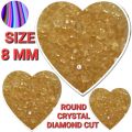 GOLDEN SHADE, TRANSPARENT CRYSTAL DIAMOND CUTS BEAD, SIZE 8MM FOR CRAFT PROJECT DIY SEWING CRAFT SUPPLIES.. 