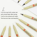 Pigment Liner Micron Pen Neelde Drawing Manga Pen Brush Art Markers Waterproof. 